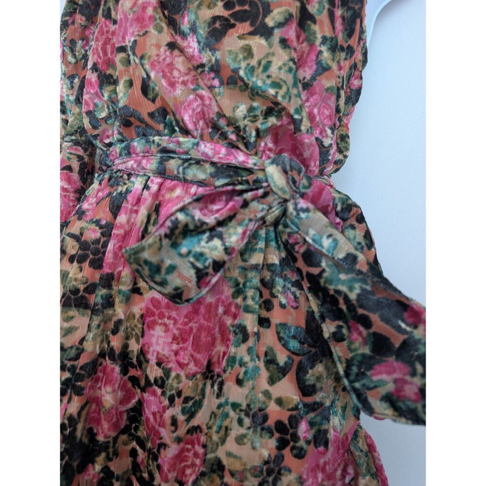 Hemant & Nandita Pakhi One Shoulder Mini Dress Floral Ruffle Hem Sz S $461 - Picture 16 of 16